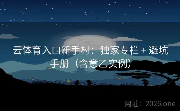 云体育入口新手村:独家专栏 + 避坑手册(含意乙实例) 第2张 云体育入口新手村:独家专栏 + 避坑手册(含意乙实例) 第2张